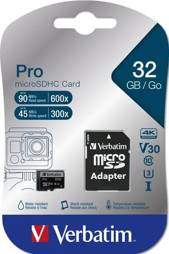 Verbatim MICRO SDHC CARD PRO UHS-I 32GB CLASS 10 — vue 3