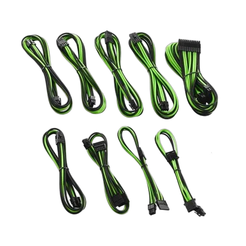 CableMod Cable Kit C-Series PRO ModMesh Black/Light Green Corsair - CM-PCSR-FKIT-NKKLG-R