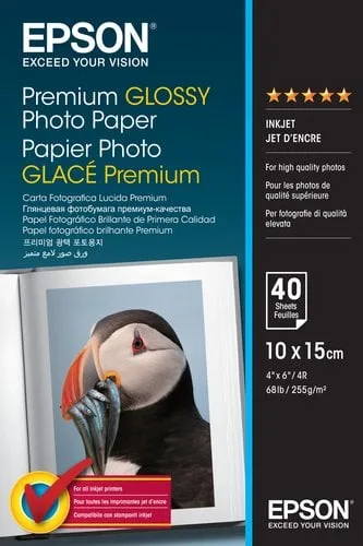 Epson Paper/Prem Glossy 100x150mm 255gm2 40sh — vue 1