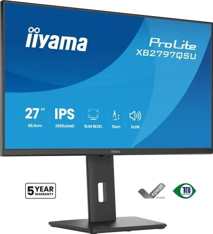 Iiyama XB2797QSU-B1 -  27" QHD 75Hz 1ms Pied réglable Pivot — vue 1