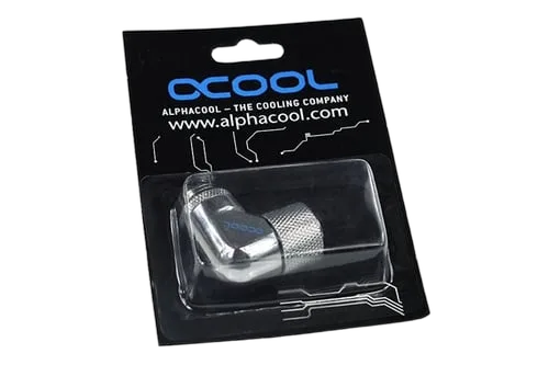 Alphacool Fitting 13/10mm - 90° rotatif - G1/4" - Chrome