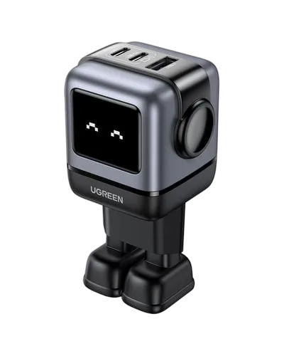 Chargeur secteur robot 3 ports - 65W - Gris/Noir