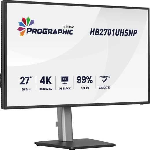 Iiyama ProGraphic - 27" 4K IPS Black 99% DCI P3 USB-C Dock Certifié Pantone