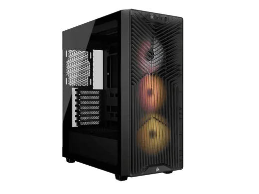 Corsair 3200D RS ARGB Smoke Noir + RM850e — vue 3