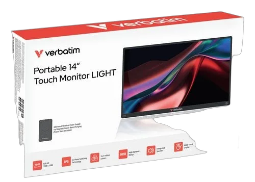Verbatim Portable 14" FHD Touch Monitor LIGHT wit — vue 4