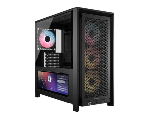 Corsair FRAME 4000D LCD RS ARGB Noir + HX1200i C14 Noir — vue 3