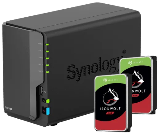 Synology DS225+ - 2 Baies avec 2 disques de 8To IronWolf