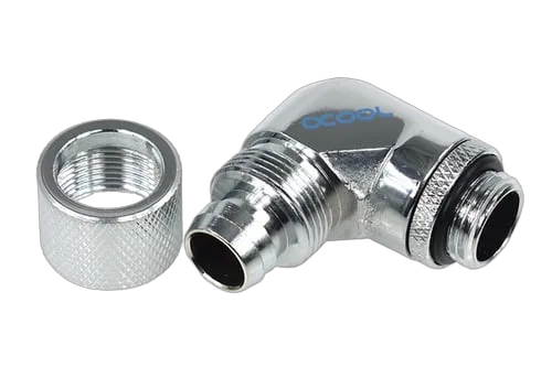 Alphacool Fitting 13/10mm - 90° rotatif - G1/4" - Chrome