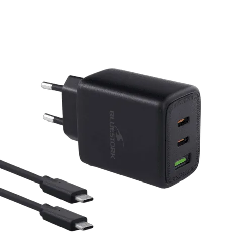Bluestork Chargeur 65W PD - 3 ports + Câble USB-C 2m - Noir — vue 1