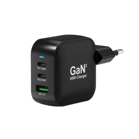 Port Chargeur mural 65W GaN 3 ports + Câble USB-C - 2m