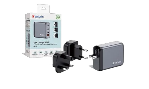 Verbatim GNC-100 GaN Charger 4 Port 100W USB A/C — vue 4