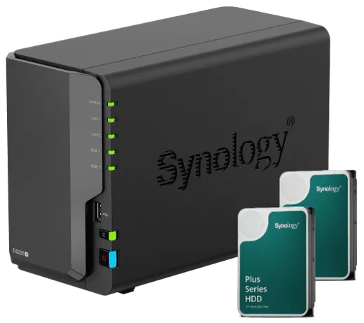Synology DS225+ - 2 Baies avec 2 disques de 4To HAT3300-4T — vue 1