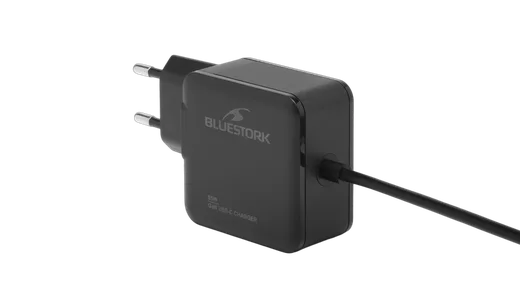 Bluestork Chargeur GaN/Power Delivery USB-C - 65W - 1,5m - Noir