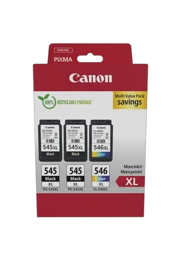 Canon Pack Noire*2 + Couleur - PG-545XLx2/CL-546XL MULTI — vue 1
