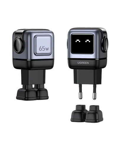 UGREEN Chargeur secteur robot 3 ports - 65W - Gris/Noir — vue 4