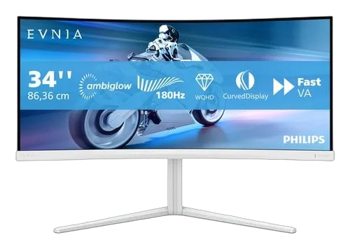 Evnia 34"CURVE UWQHD/180Hz/Fast VA/Ambiglow/Blanc