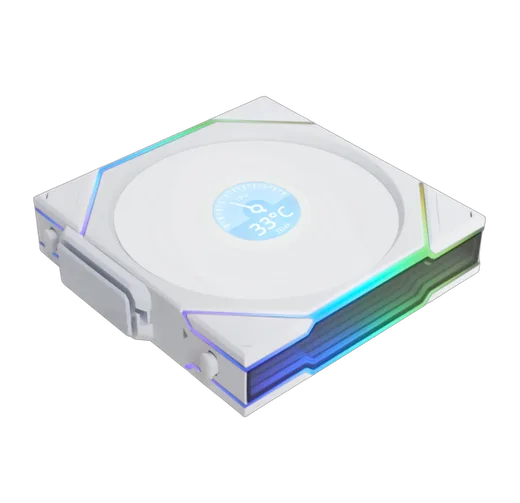Lian-Li UNI FAN TL Sans fil LCD ARGB PWM + Contrôleur Reverse Blade - Pack 3x120mm - Blanc