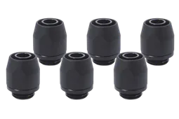 Alphacool Lot de 6 Raccord HF TPV Metal 12,7/7,6mm - Noir