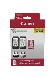 Canon Pack Noir et Couleurs PG-545 / CL-546