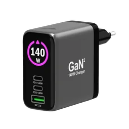 Port Chargeur écran OLED GaN 140W 3 ports + Câble USB-C - 2m