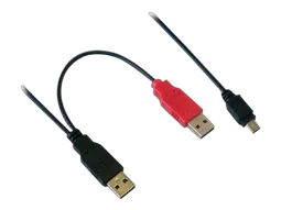 MCL Samar Câble 2xUSB-A mâle (Alim&Data)/Mini B mâle