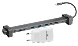Bluestork HUB USB-C 10 ports + Chargeur USB-C GaN 20W