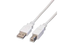 VALUE Câble USB-A 2.0 vers USB-B mâle/mâle- 1,8m - Blanc
