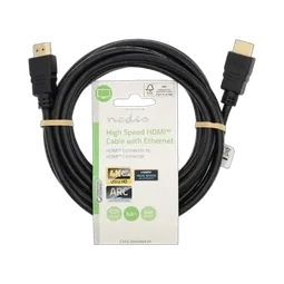 Nedis Câble HDMI HighSpeed + Ethernet mâle/mâle - 3m - Noir