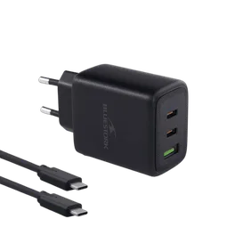 Bluestork Chargeur 65W PD - 3 ports + Câble USB-C 2m - Noir