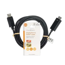 Nedis Câble DisplayPort vers HDMI - 3m - Noir