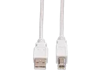 VALUE Câble USB-A 2.0 vers USB-B mâle/mâle- 1,8m - Blanc — miniature 2