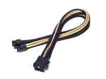Silverstone Cable tressé 8-Pin EPS/ATX 4+4-Pin 300mm GOLD/Black — miniature 1