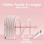 T'nB Câble USB-C vers USB-C - 1,5m - Rose — miniature 3