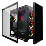 M.RED BLACK DESTROYER Glass-G - ARGB - MT/ATX-Seconde Vie — miniature 2