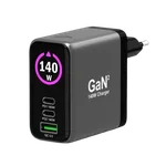 Port Chargeur écran OLED GaN 140W 3 ports + Câble USB-C - 2m, miniature 1