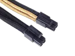 Silverstone Cable tressé 8-Pin EPS/ATX 4+4-Pin 300mm GOLD/Black — miniature 3