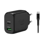 Port Chargeur mural GaN 65W - 2 ports + Câble USB-C 2m — miniature 1
