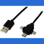 MCL Samar Câble USB-A vers Multitête - 1m - Noir# — miniature 1