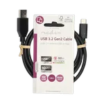 Nedis Câble USB-A vers USB-C mâle/mâle - 60W - 1m - Noir — miniature 1