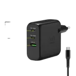 Port Chargeur mural GaN 100W - 3 ports + Câble USB-C 2m — miniature 2