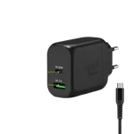 Port Chargeur mural GaN 65W - 2 ports + Câble USB-C 2m — miniature 2