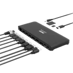 Port Station d'accueil USB-C - 11 ports - 100W - Noir — miniature 1