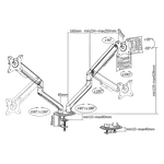 Kimex International Support de bureau Full Motion 2 écrans 17"- 32" VESA Max 100x100 Charge Max 18Kg — miniature 3