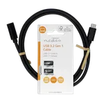 Nedis Câble USB-C 3.2 mâle/femelle - 60W - 1m - Noir — miniature 1