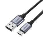 UGREEN Câble Micro USB Mâle vers USB 2.0 A Mâle Tressé Nylon - 480Mbps 2A - 1m - Noir — miniature 1