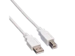 VALUE Câble USB-A 2.0 vers USB-B mâle/mâle- 1,8m - Blanc — miniature 3