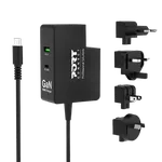 Port Chargeur international GaN USB-C 100W - 2 ports - Noir — miniature 1