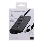 T'nB USB-A/USB-C 3.0 - 4 ports - Gris — miniature 3