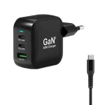 Port Chargeur mural 65W GaN 3 ports + Câble USB-C - 2m — miniature 1