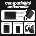 T'nB Chargeur universel USB-C - 45W - 1.8m - Noir — miniature 6